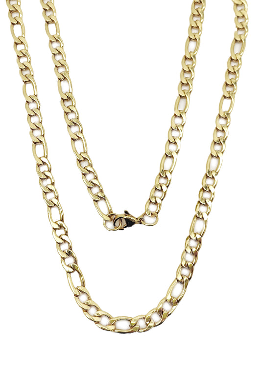 Gold Stainless Steel Figaro Chain