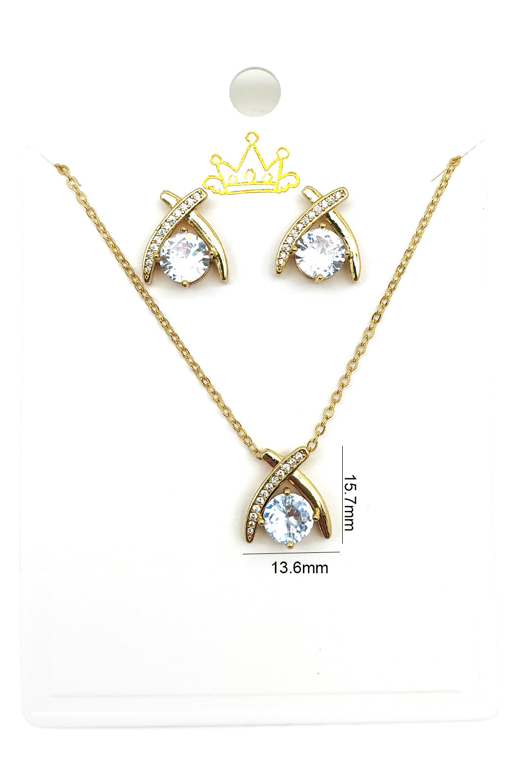 Gold Dipped Stone Pendant Set