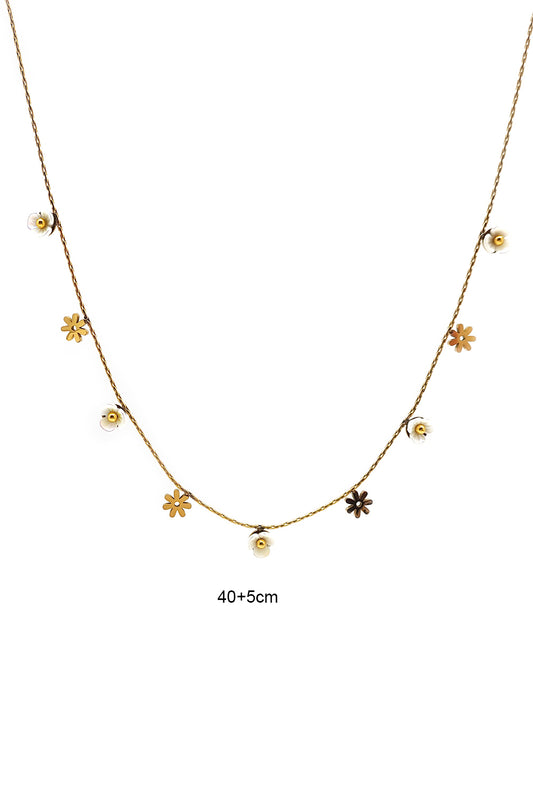 Stainless Steel Dainty Flower Necklace