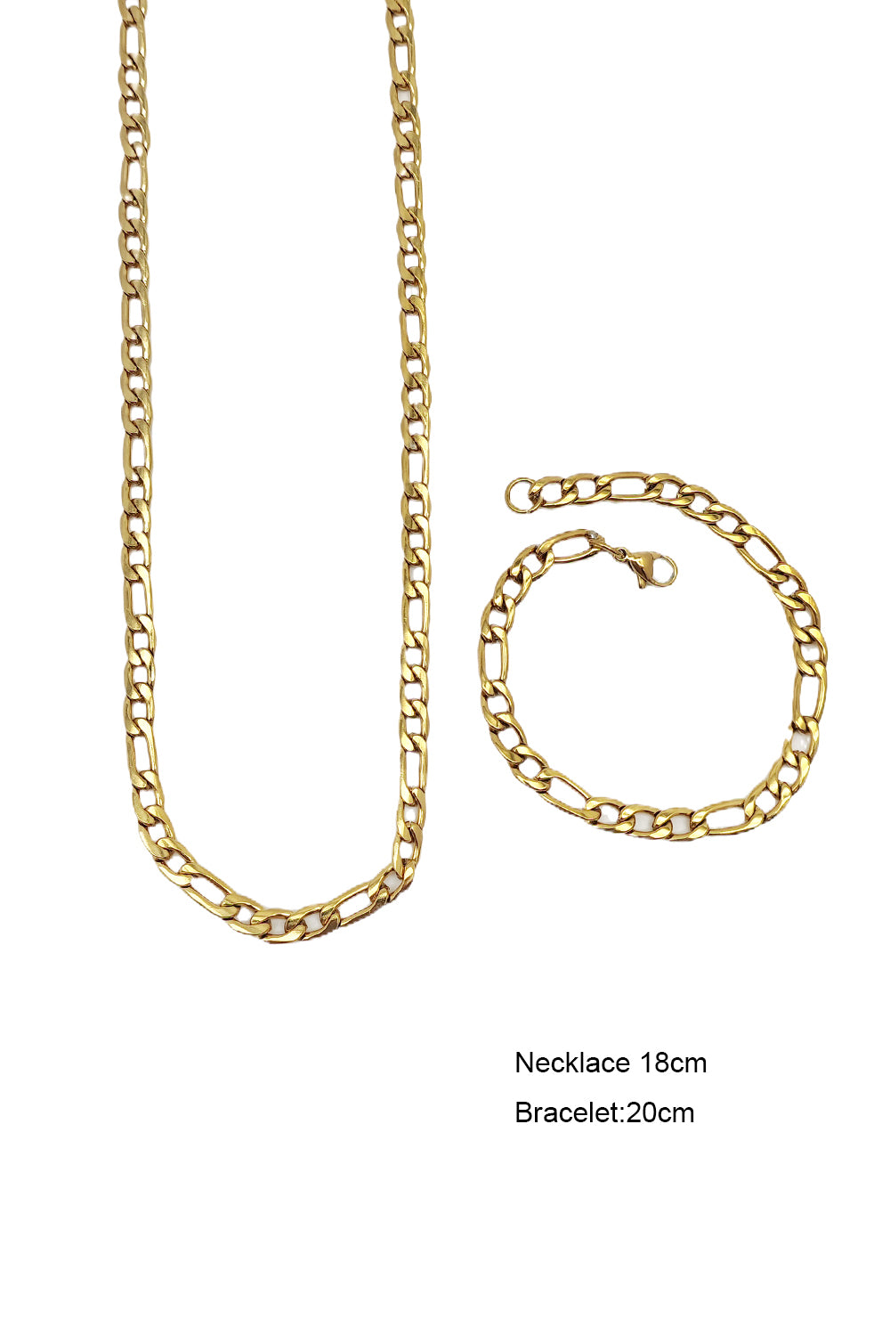 Stainless Steel Figaro Chain & Bracelet