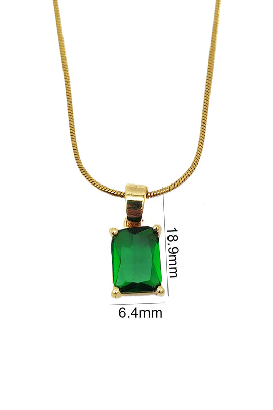 Stainless Steel Green Onyx Pendant