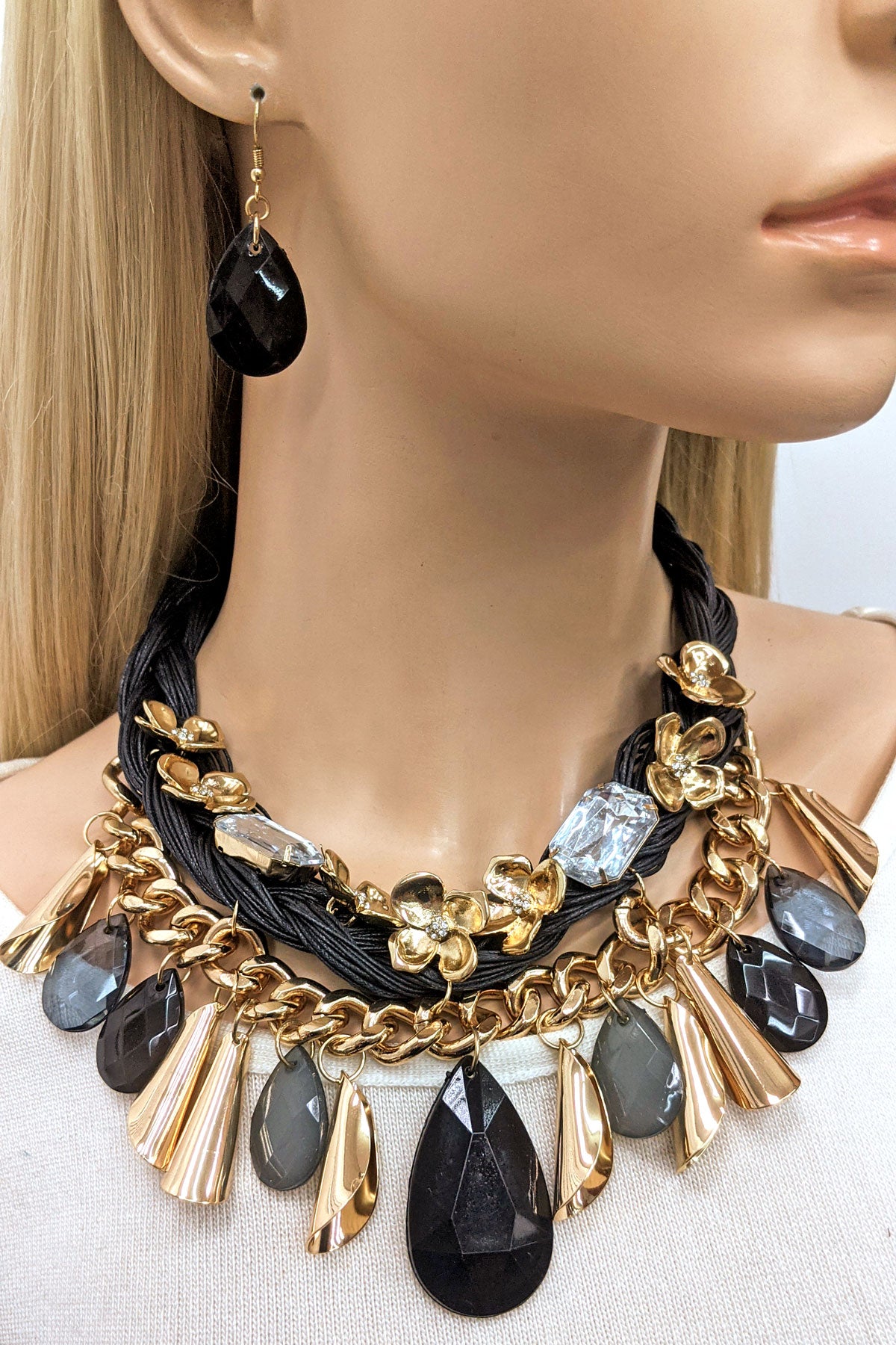 Teardrop Statement Chunky Necklace Set