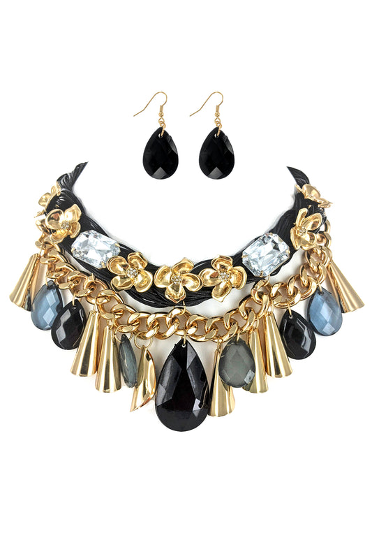 Teardrop Statement Chunky Necklace Set