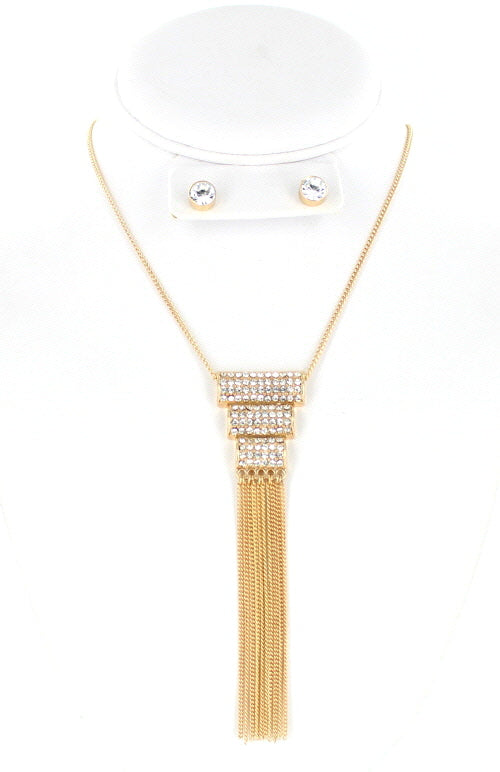 Women's Tassel Pendant Necklace Set