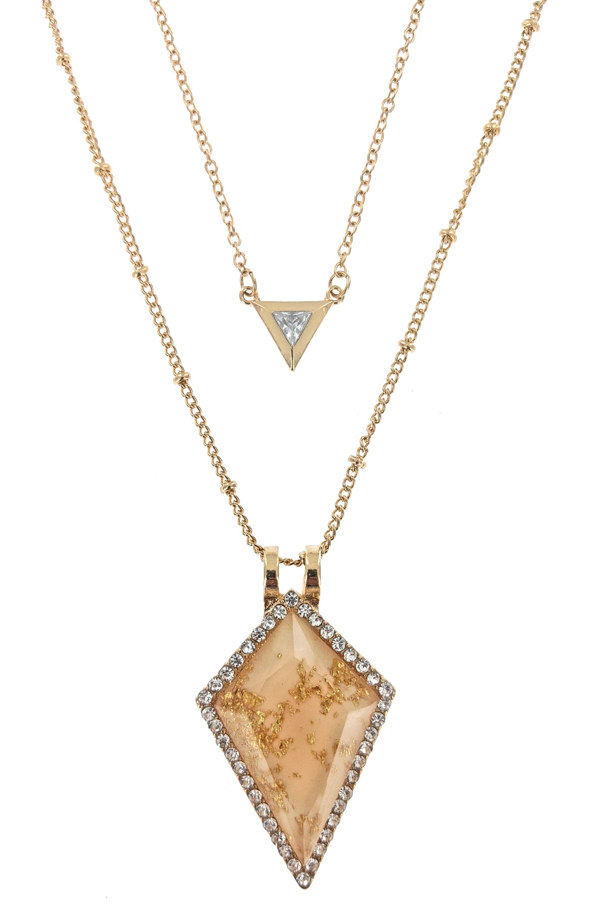 Arrowhead Double Chain Necklace & Earrings Set