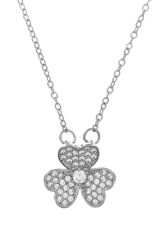 Clover Cubic Zirconia Pendant Necklace