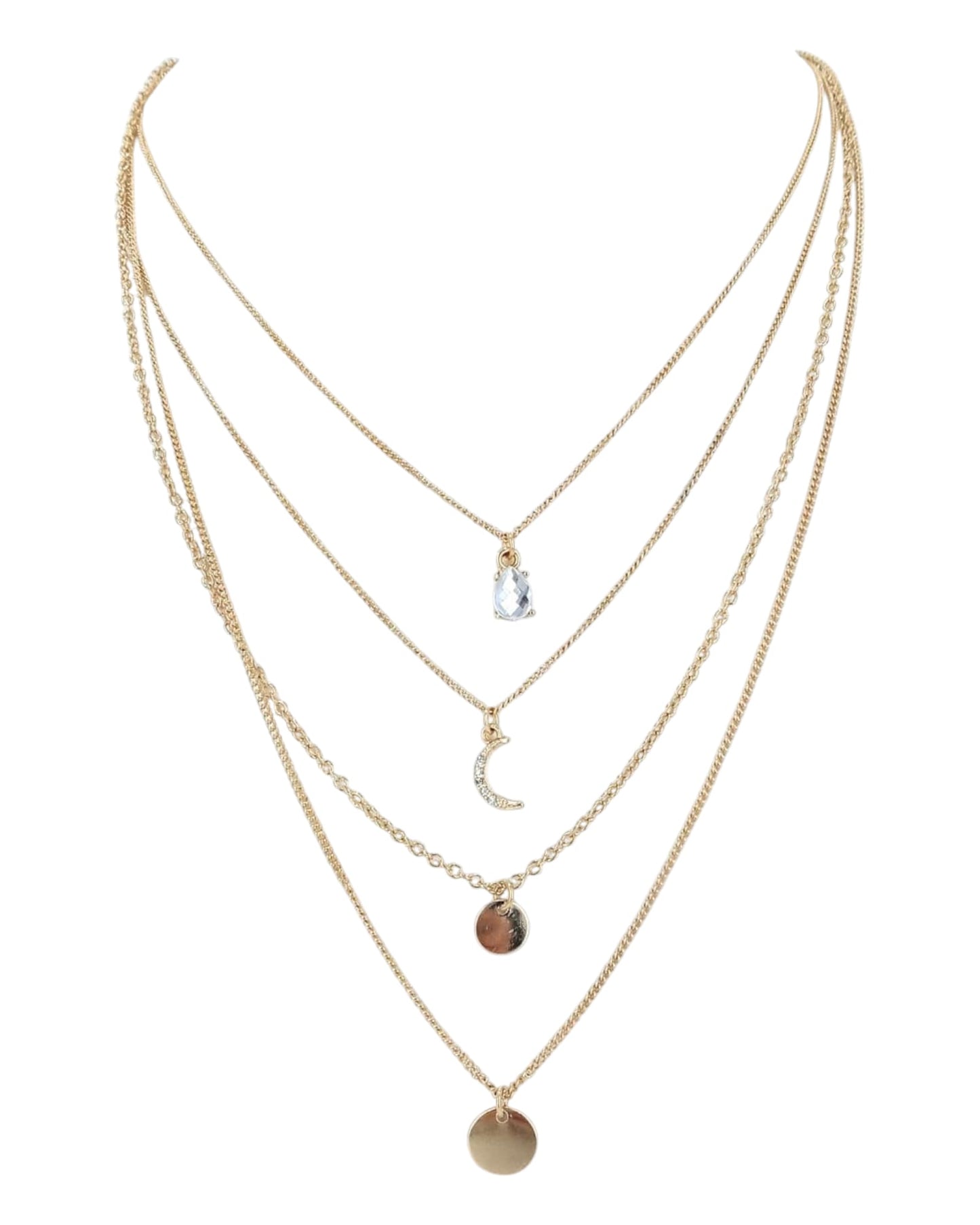 Gold Layered Necklace/Choker Set