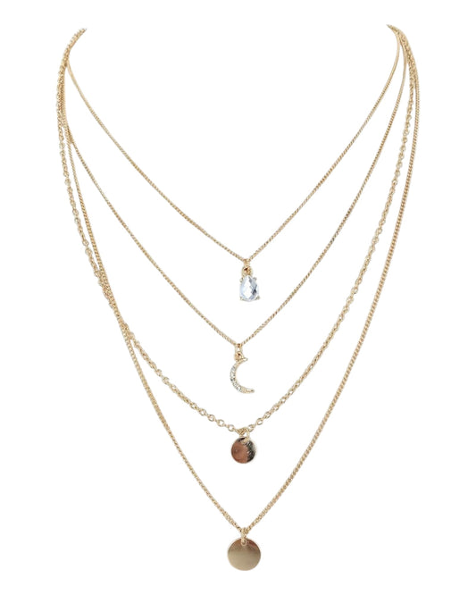 Gold Layered Necklace/Choker Set