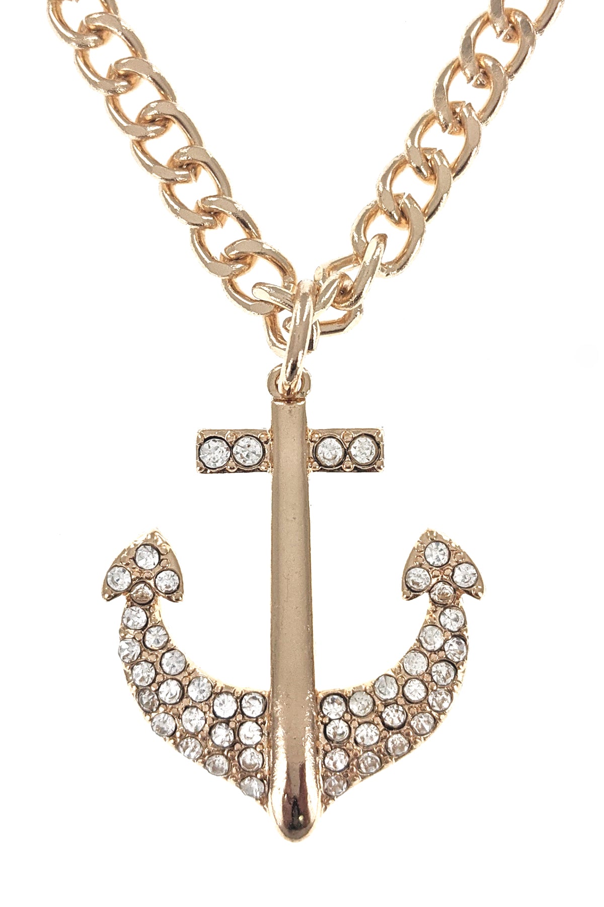 Gold Anchor Chain Necklace Set