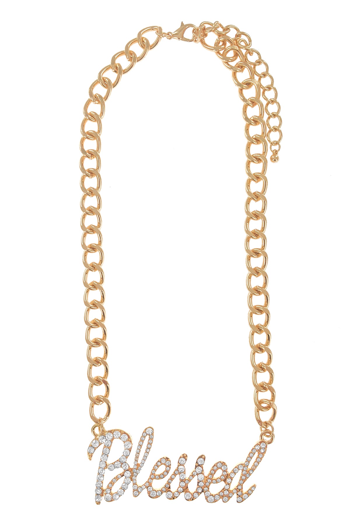 Gold Rhinestone Blessed Necklace Set