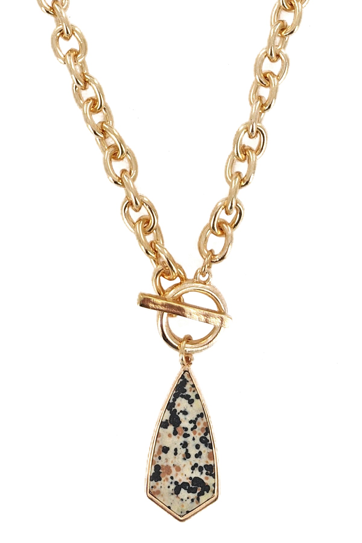 Animal Print Semi Precious Stone Pendant Necklace
