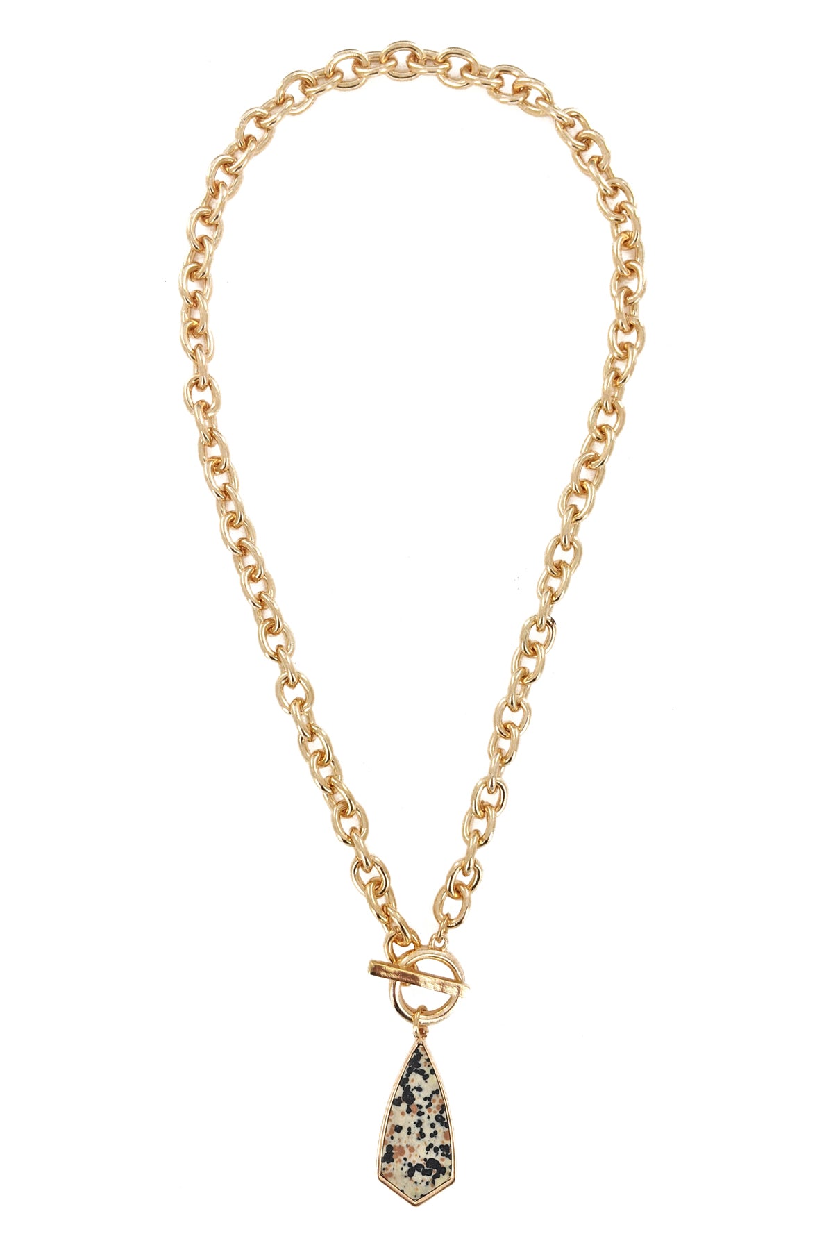 Animal Print Semi Precious Stone Pendant Necklace