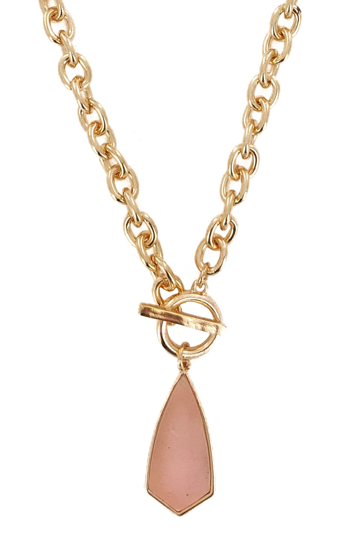 Pink Semi Precious Stone Pendant Necklace