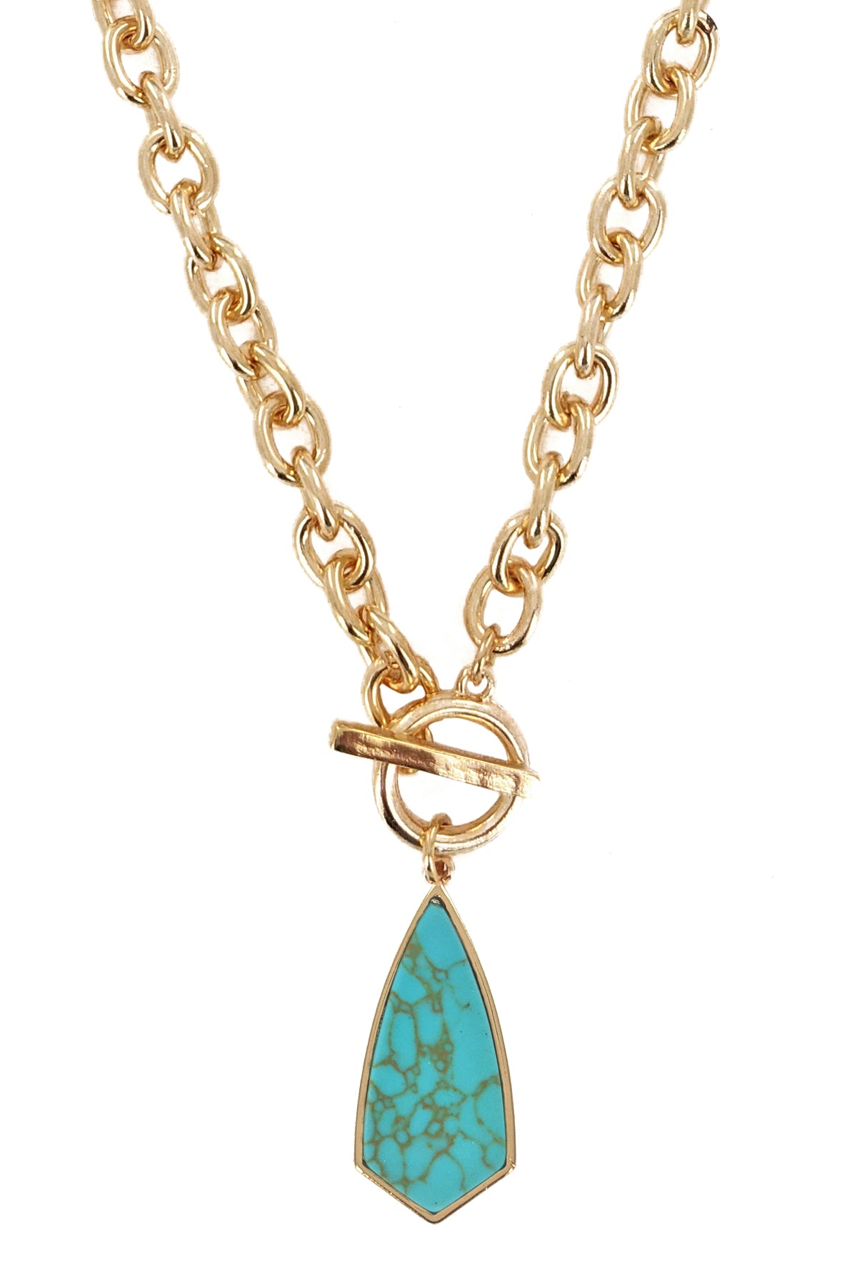 Turquoise Semi Precious Stone Pendant Necklace