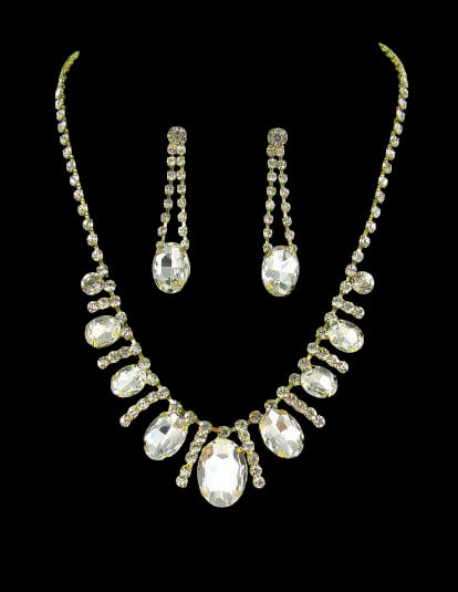 Rhinestone Necklace Earring Set