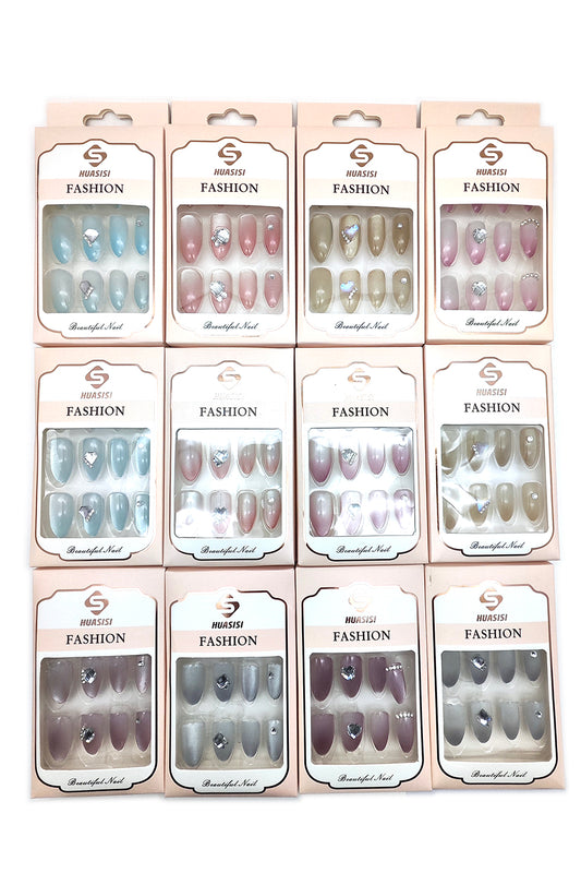 Almond Share Chrome Press-On Nails
