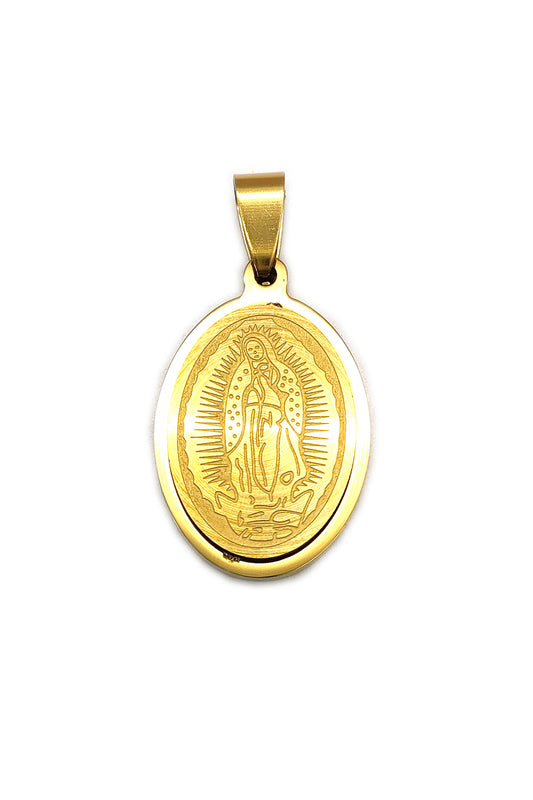 Gold Stainless Steel Virgen DE Guadalupe Pendant
