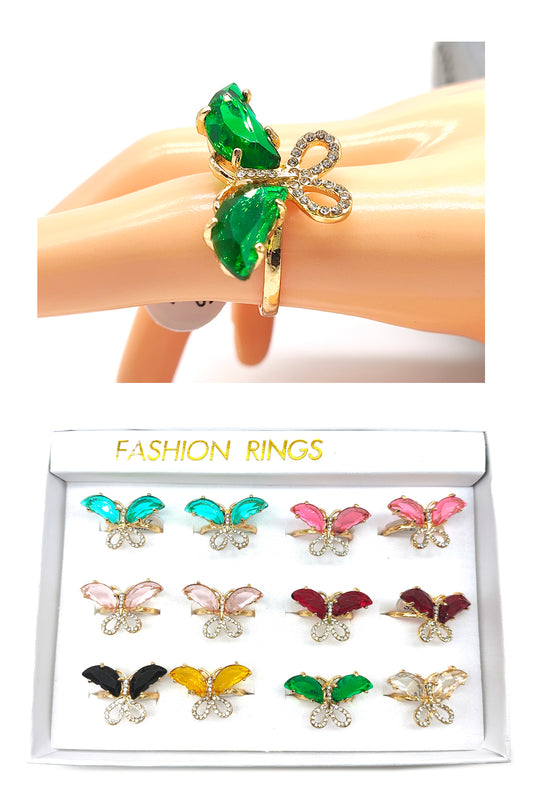 Rhinestone Butterfly Ring