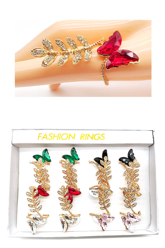 Women's Rhinestone Butterfly Design Ring
