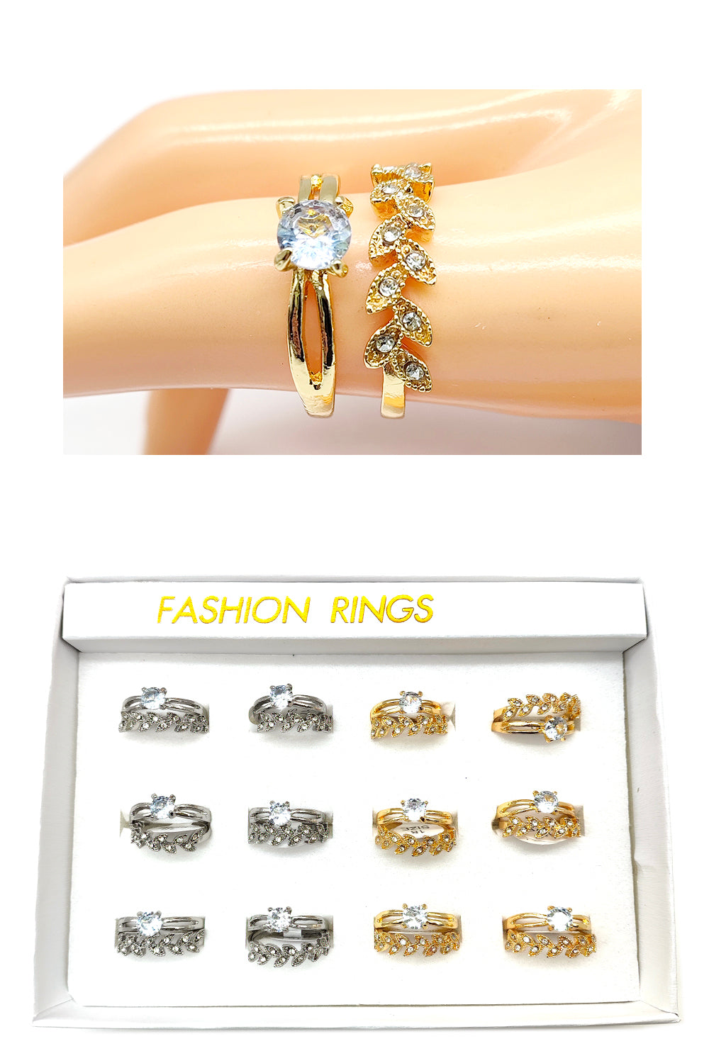 Women's Rhinestone 2-piece Ring Set