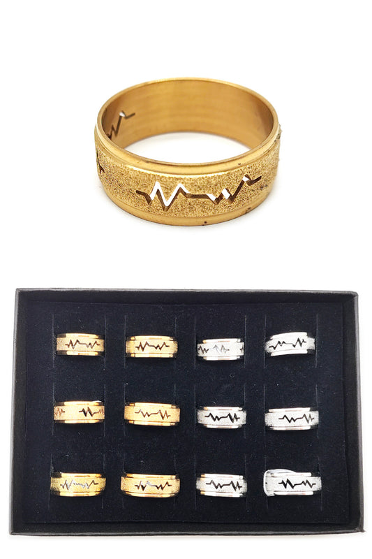 Stainless Steel Heartbeat Design Ring