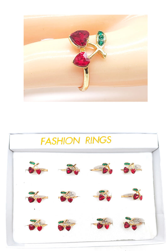 Heart Shape Cherry Design Rings