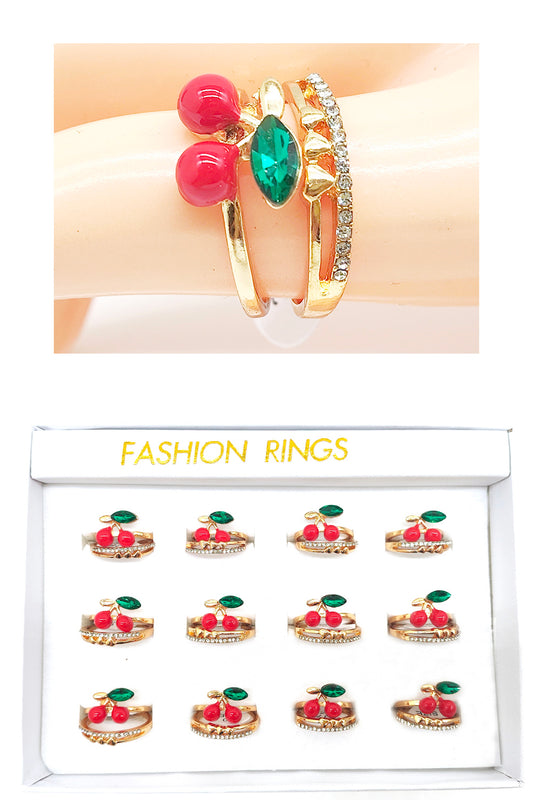 Cherry Design 2-piece Set Rings