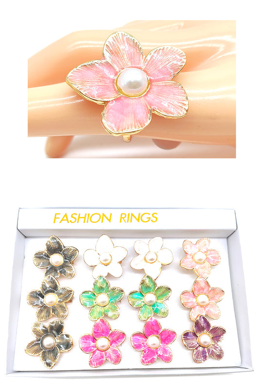 Pearl Flower Design Rings