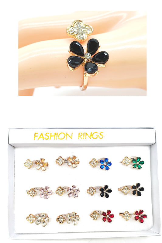 Flower Open Cuff Rings