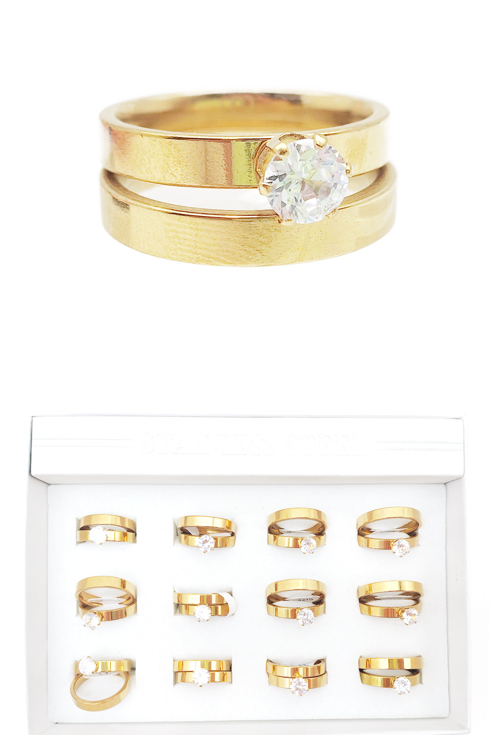 Stainless Steel Wedding 2-piece Ring