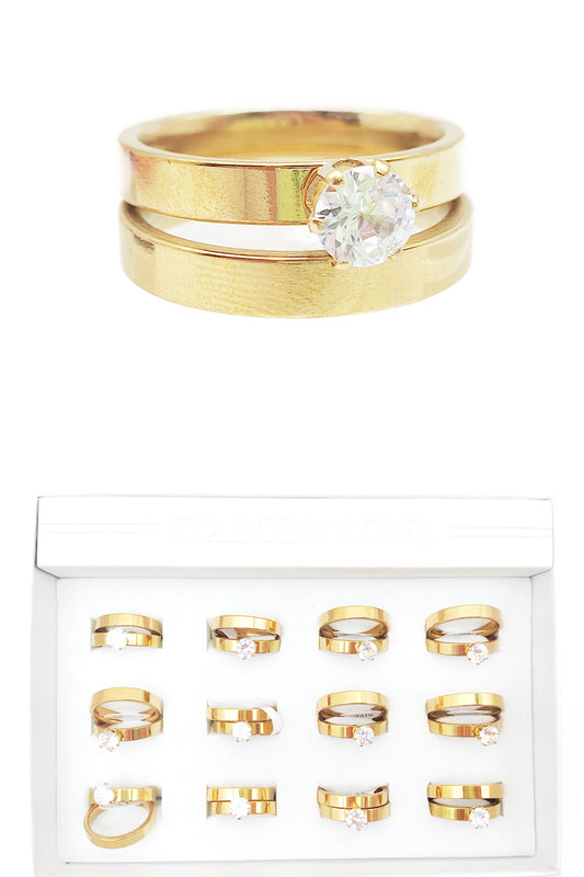 Stainless Steel Wedding 2-piece Ring