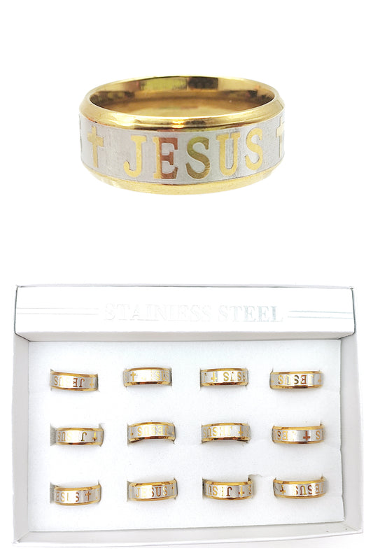 Stainless Steel Jesus Design Rings