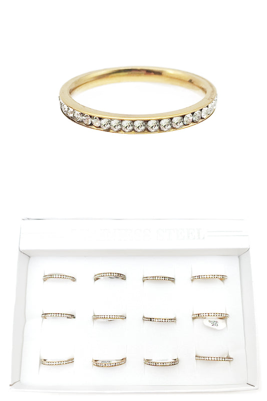 Stainless Steel Rhinestone Rings