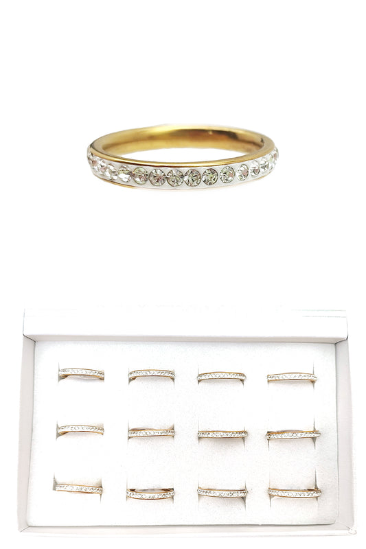 Stainless Steel Rhinestone Rings