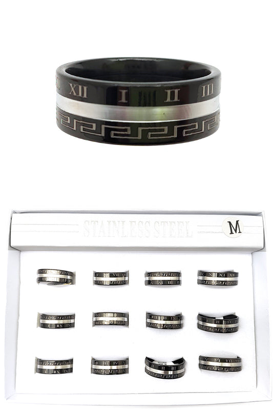 Stainless Steel Roman Numerals Ring