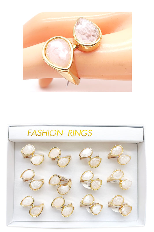 Double Teardrop Ring