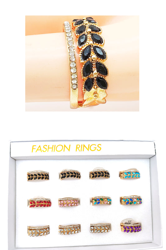 Double Row Rhinestones Ring