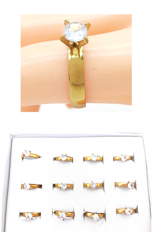 Gold Stainless Steel Promise Ring
