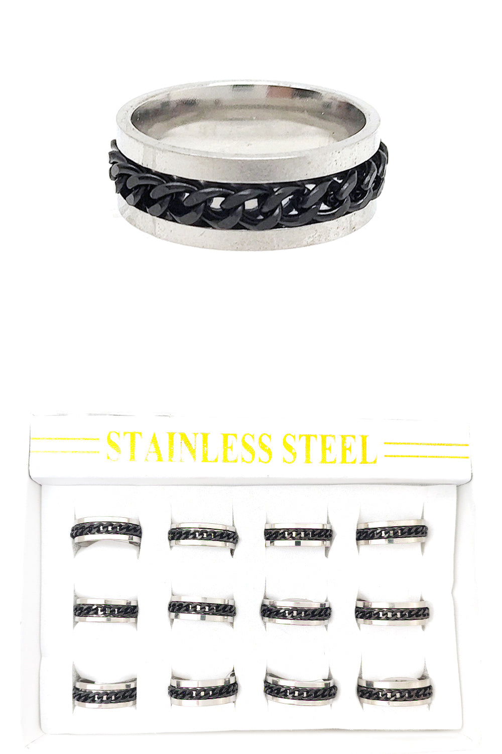 Stainless Steel Chain Link Spinner Ring