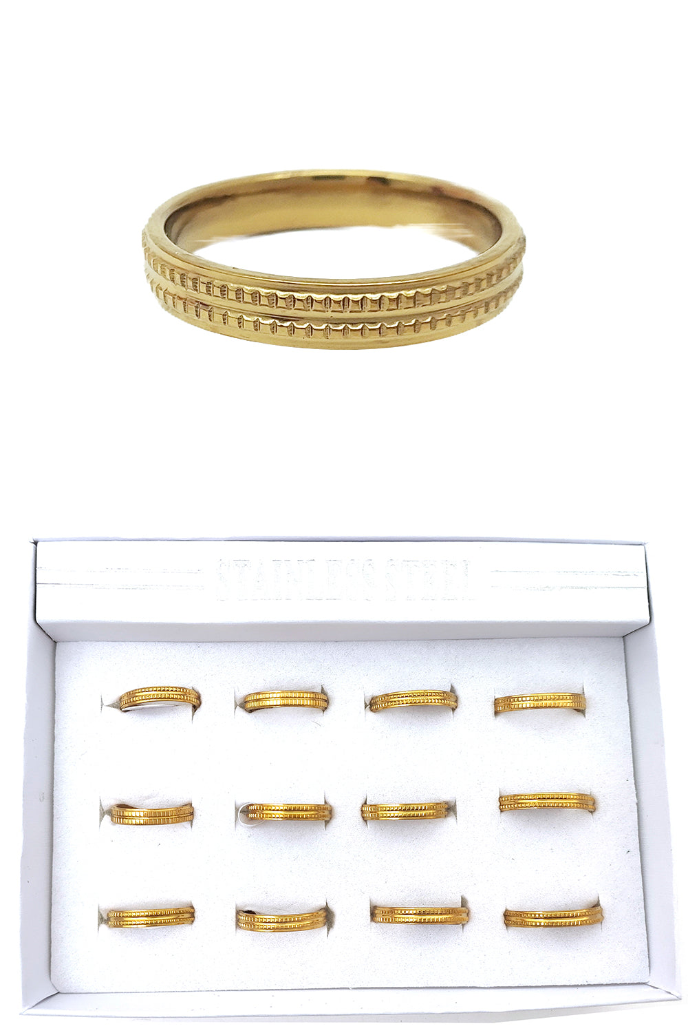 Stainless Steel Gold Geometric Ring