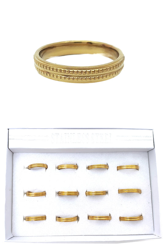 Stainless Steel Gold Geometric Ring