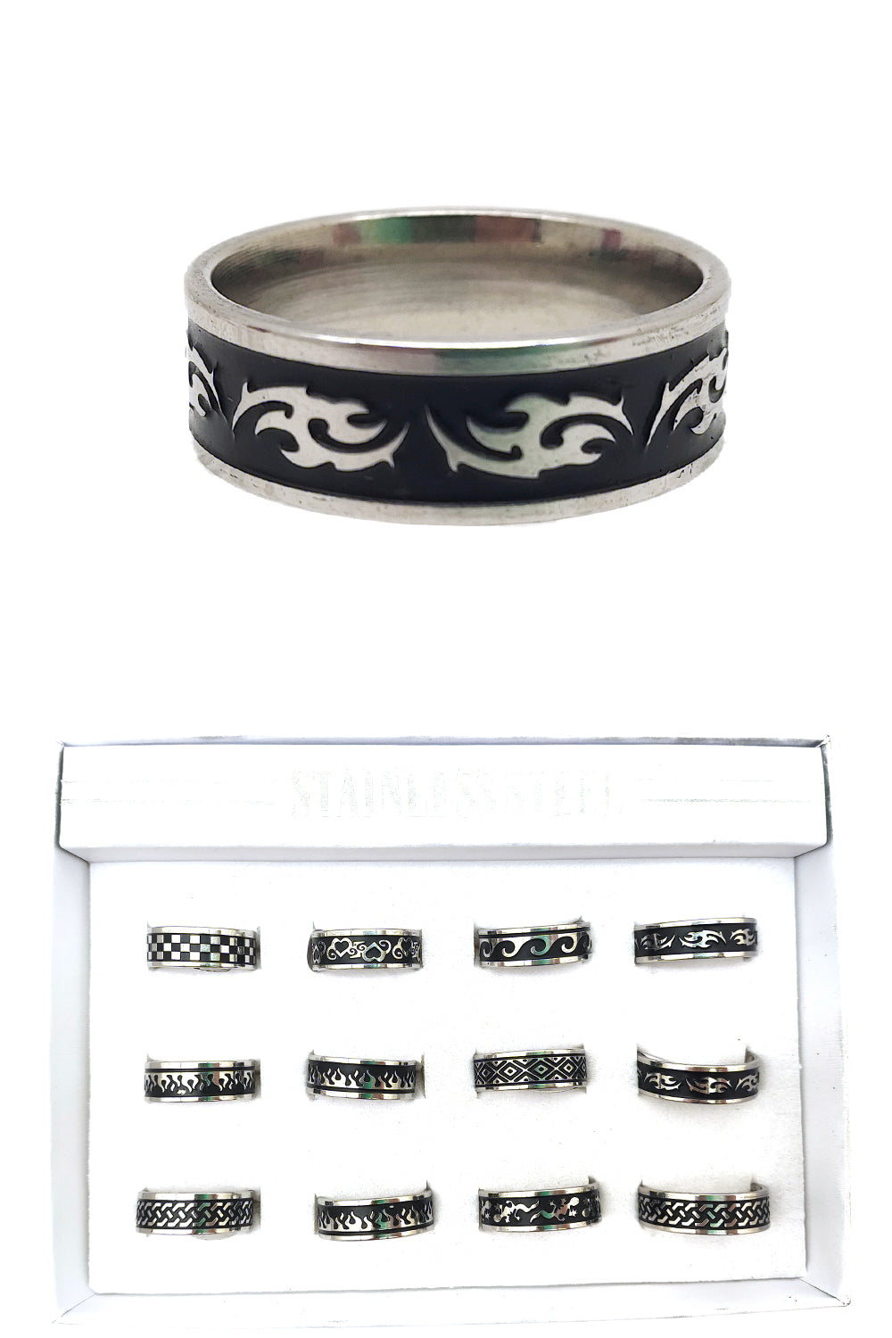 Stainless Steel Assorted Geometric Ring