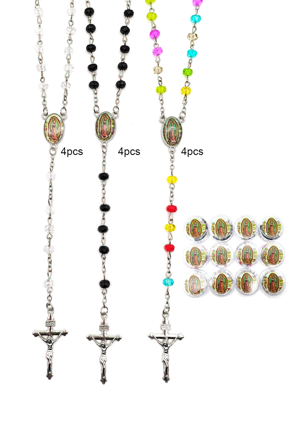 Religious Virgen De Guadalupe Crystal Beaded Rosary