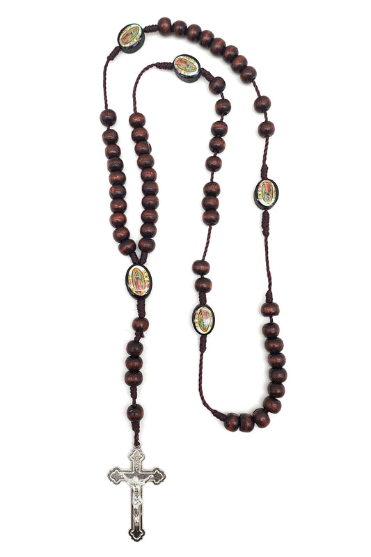 Virgen de Guadalupe Wooden Rosary