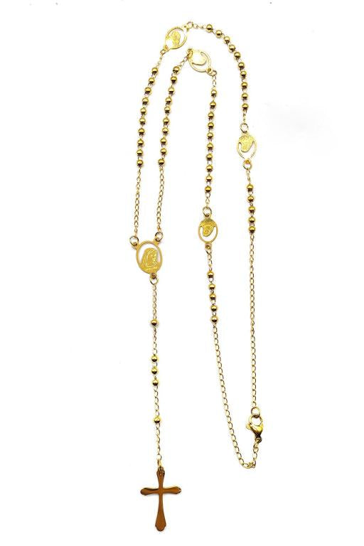 Gold Beaded Stainless Steel Rosary