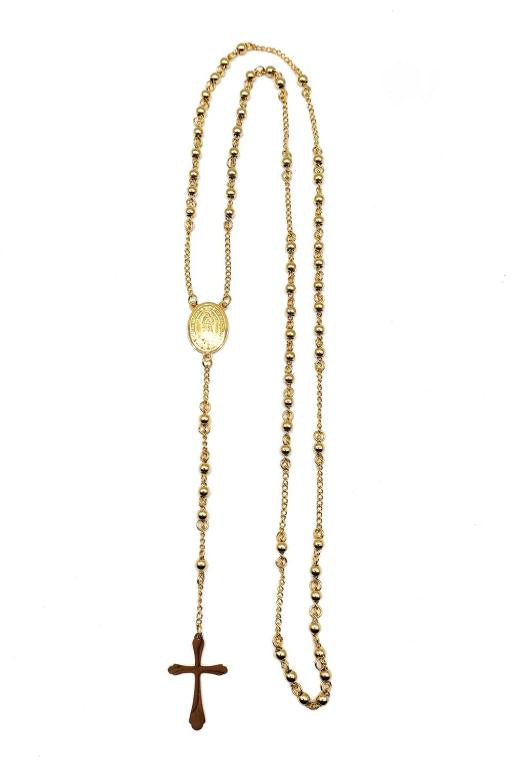 Gold Beaded Stainless Steel Rosary