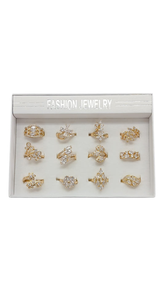 Gold Dipped Cubic Zirconia Rings