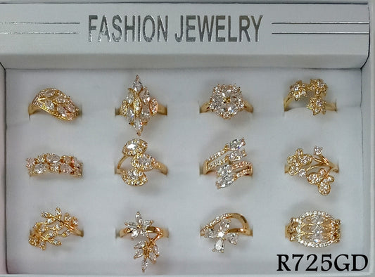 Gold Dipped Cubic Zirconia Rings