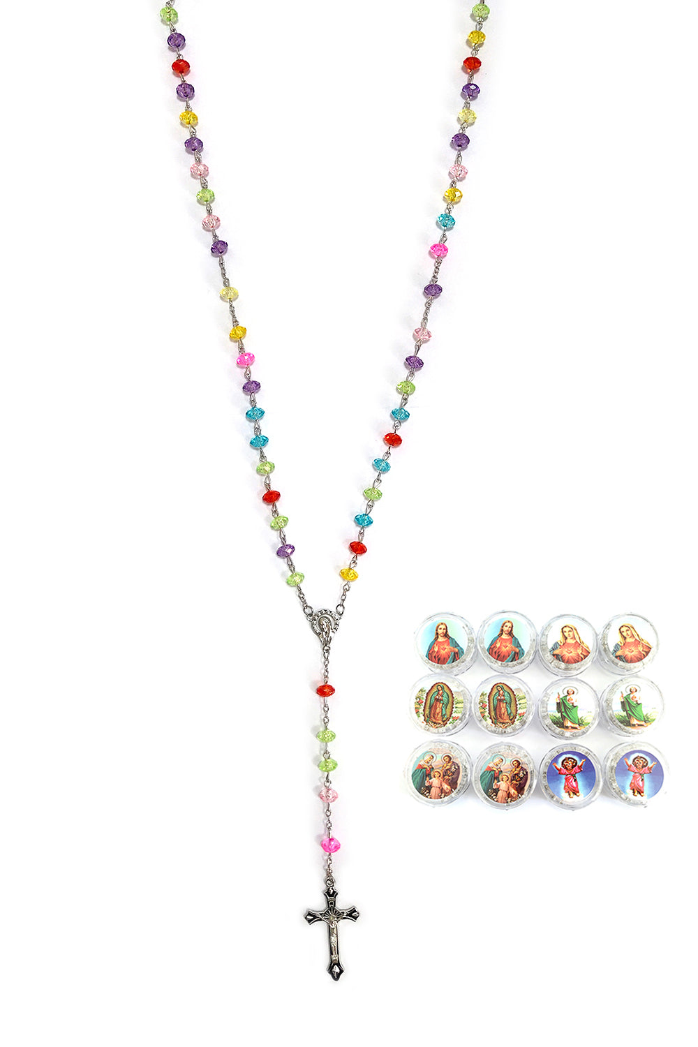 Religious Multi-Color Beaded Rosary