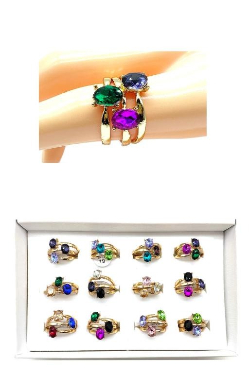 Colorful Rhinestone Design Rings